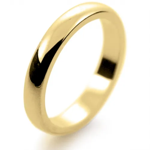 D Shape Medium -  3mm (DSM3Y) Yellow Gold Wedding Ring